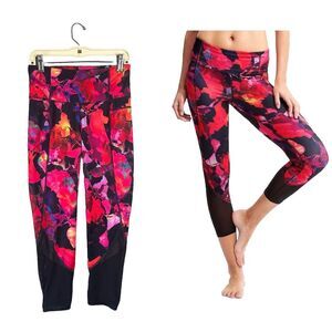 Athleta High Rise Mesh Mystique Chaturanga‎ Capri Athletic Leggings Sz. XS Geome